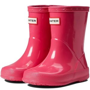Pink Hunter First Gloss Rain Boots- Size 4 Toddler